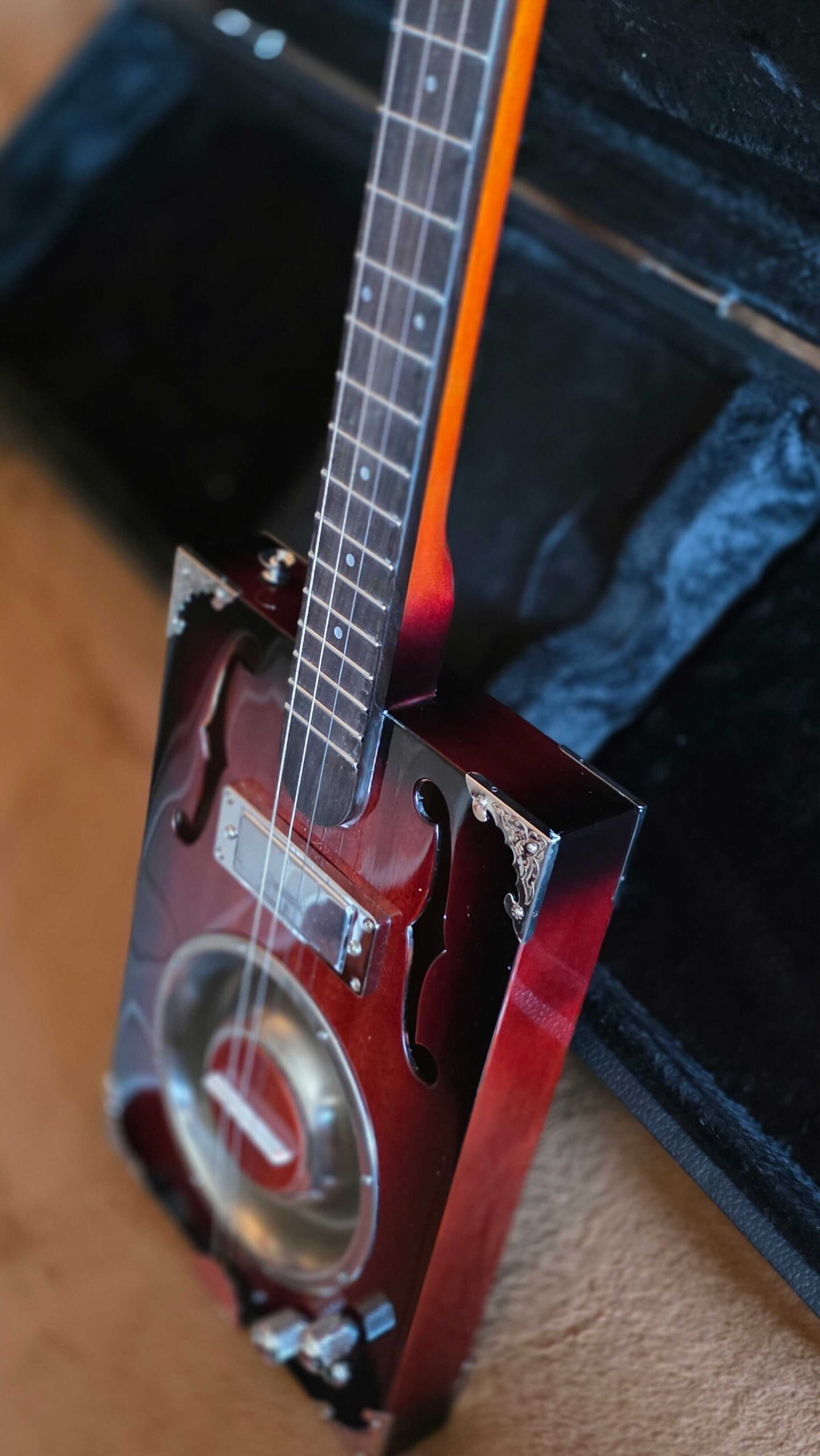 "Desperado" Pro Cigar Box Guitar & Hardshell Case - Image 6